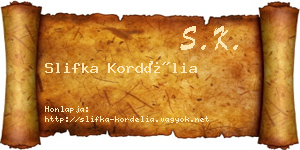 Slifka Kordélia névjegykártya
